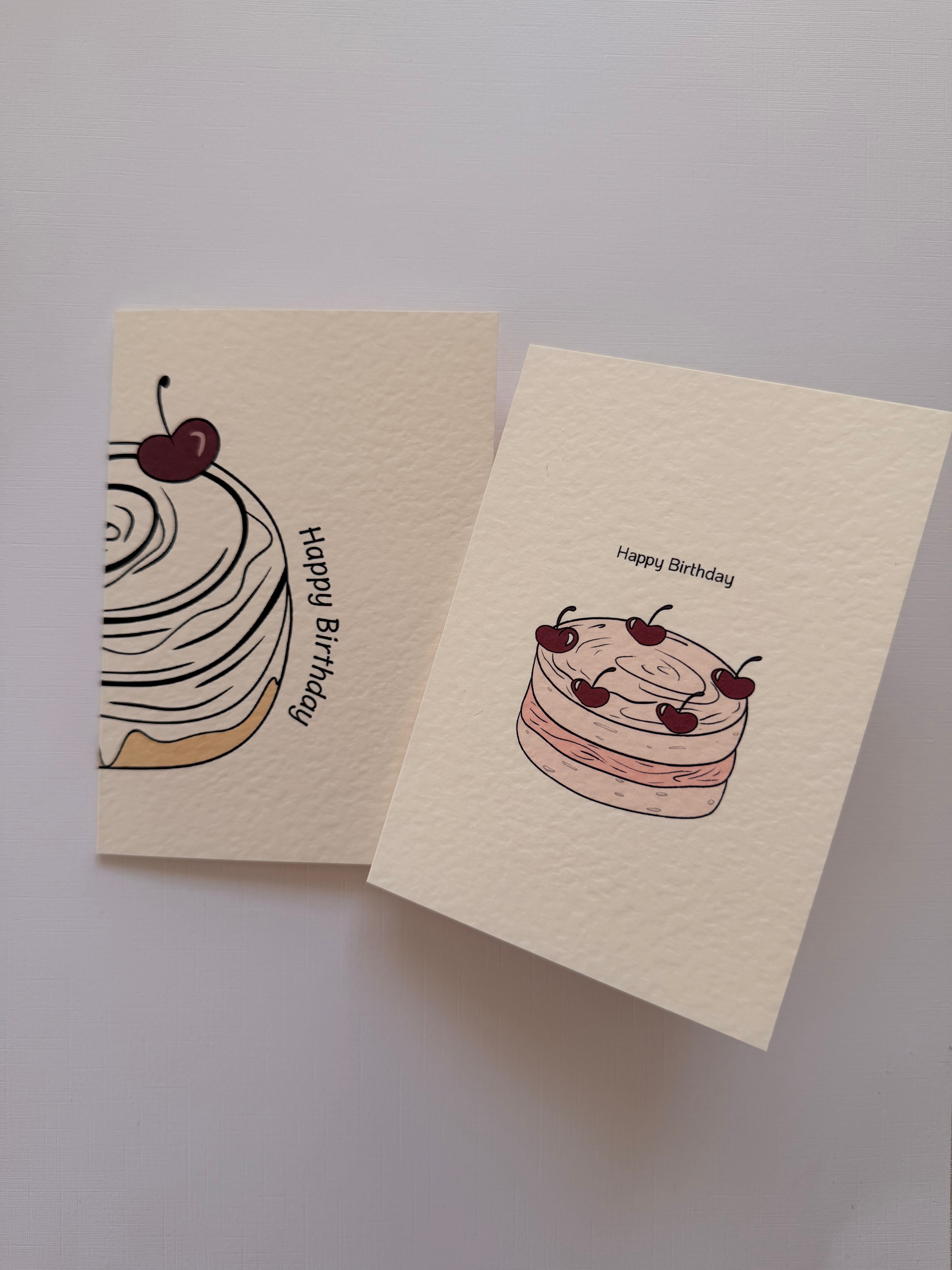 Pack of 2 Cherry Cake Greeting Cards