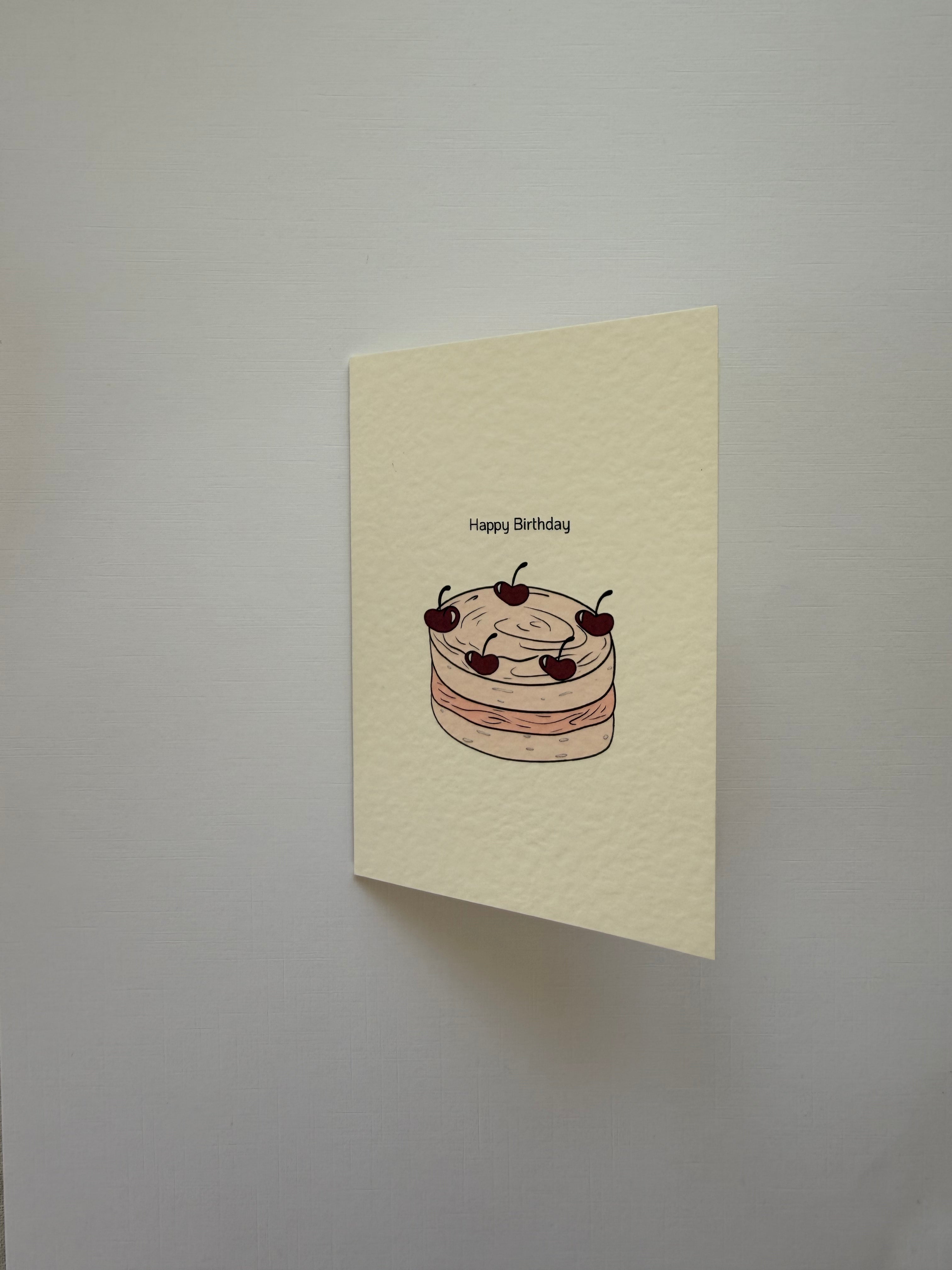 Pack of 2 Cherry Cake Greeting Cards