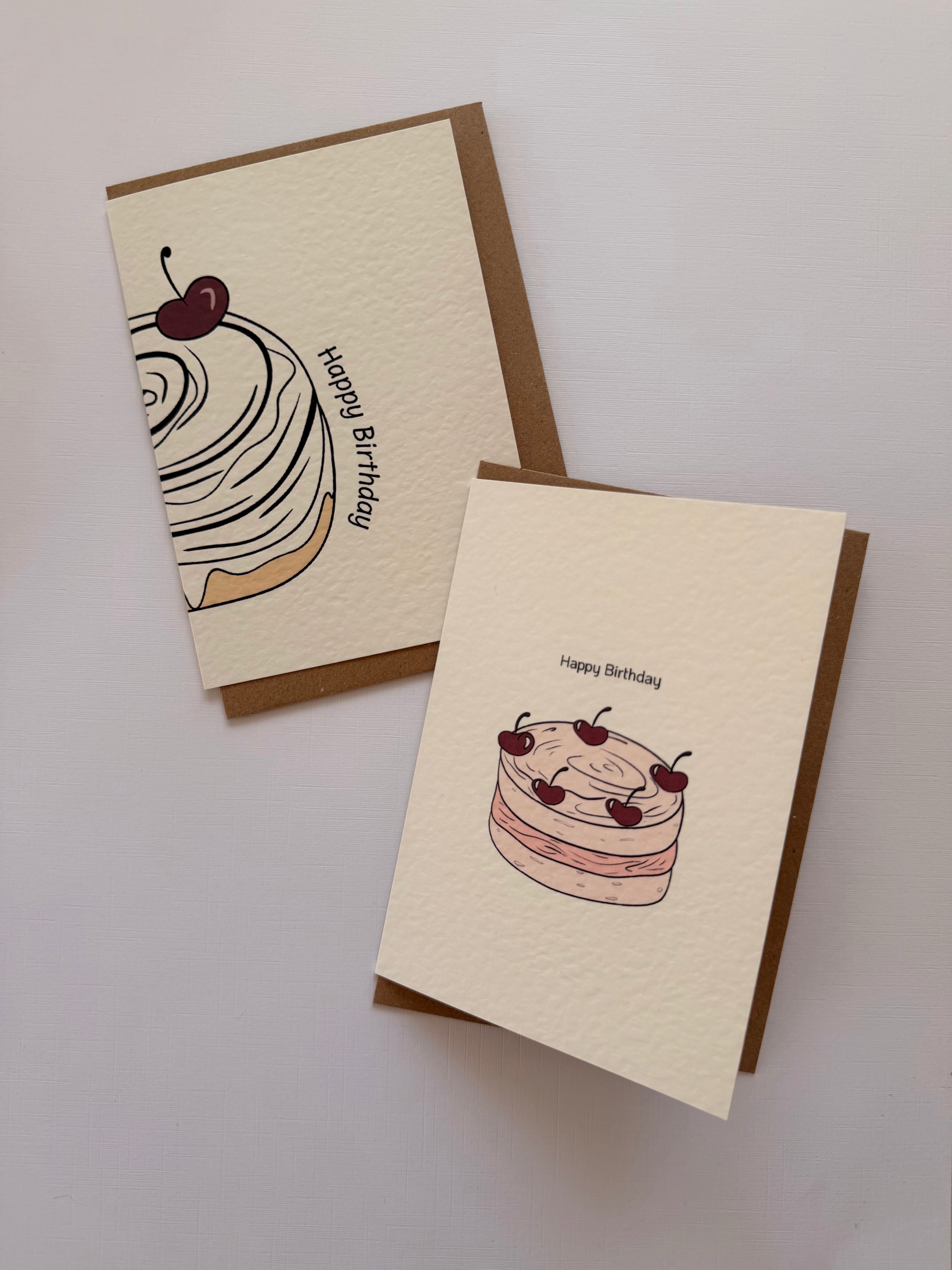 Pack of 2 Cherry Cake Greeting Cards