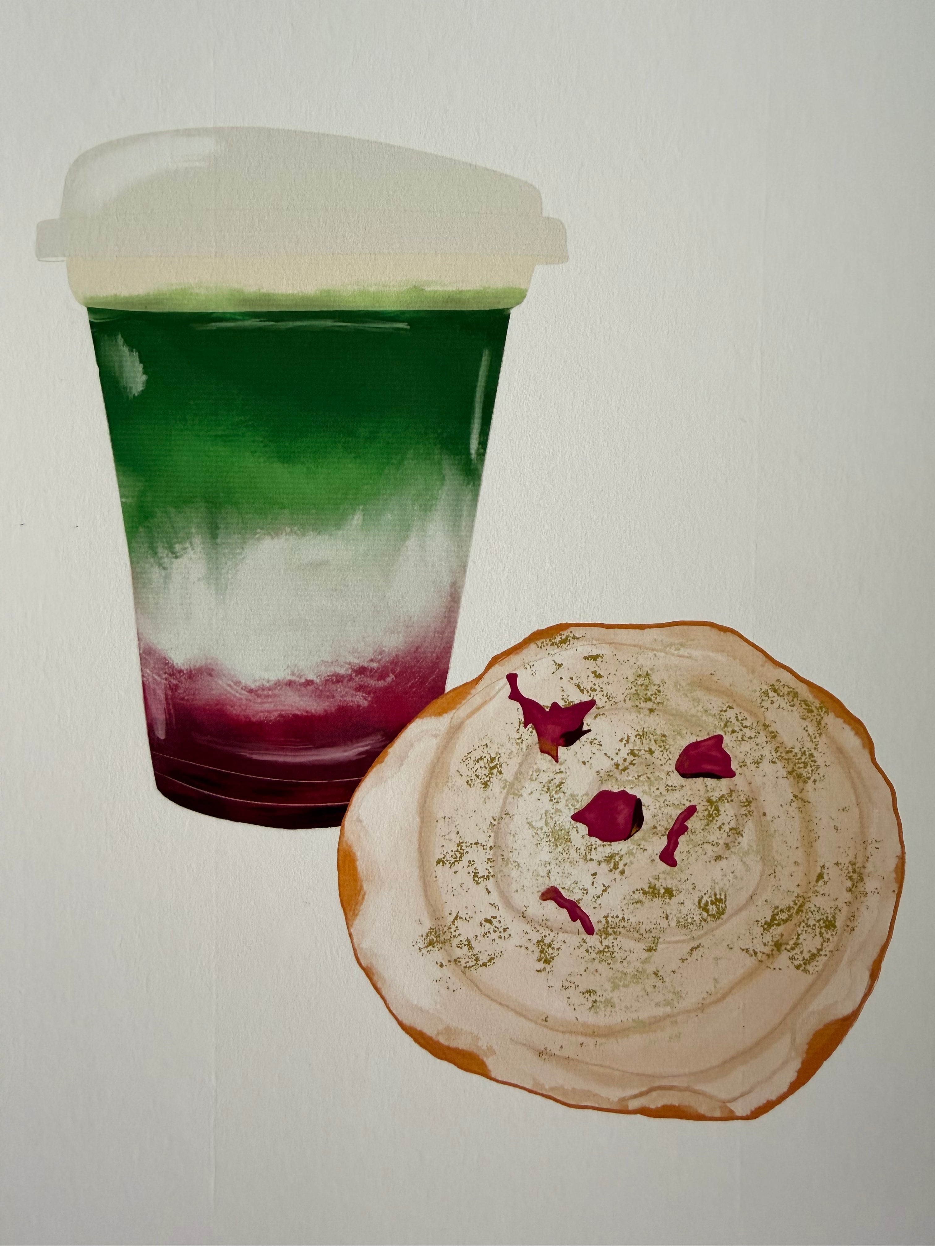 Strawberry Matcha x Rose and Baklava Bun